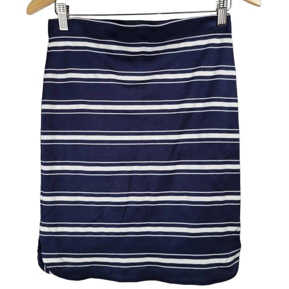 Max Studio Navy & White Striped Midi‎ Pencil Skirt Size XS - Picture 1 of 7